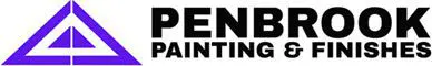 A black and white logo of a painting company.